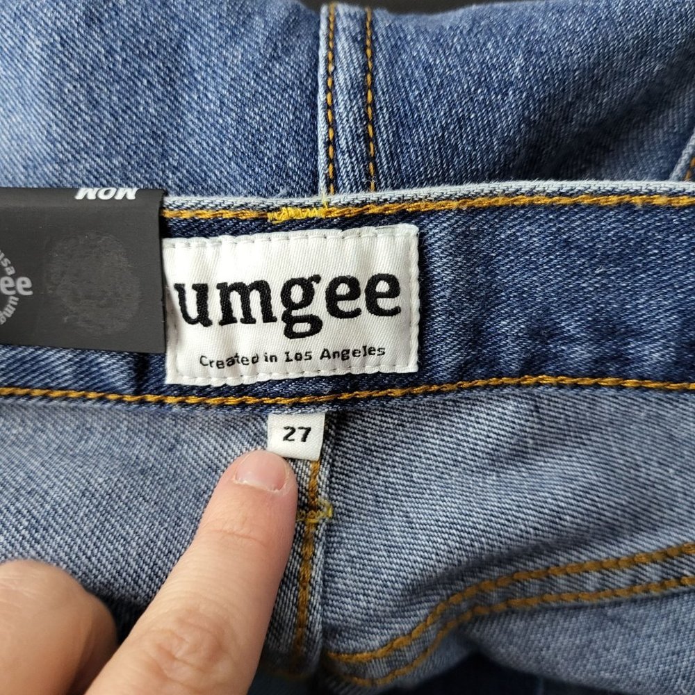 NWT Umgee Womens Mom Distressed Button Fly Medium Wash Denim Blue Jeans‎ Size 27 - Picture 5 of 12